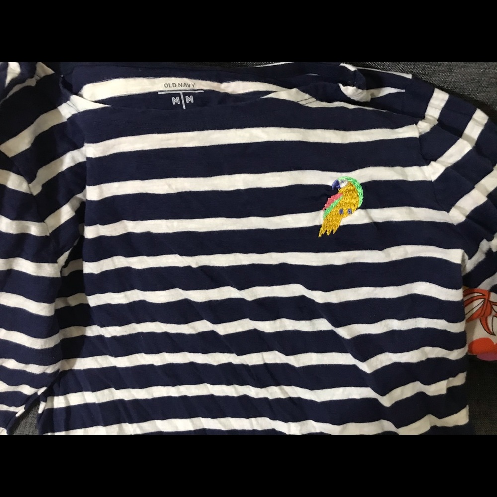 Old navy navy & white striped shirt